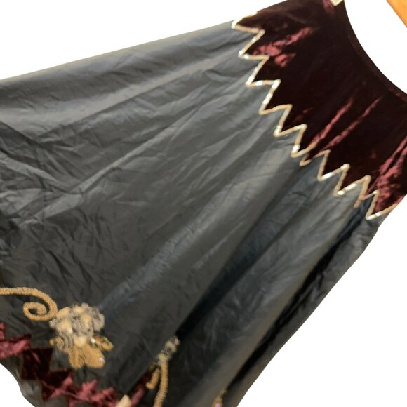 Armand Ventilo Collection purple gold embellsihed beaded velvet maxi skirt 40 - Picture 3 of 6